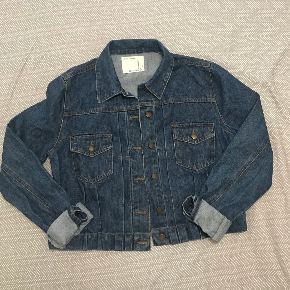 Forever 21-life in progress cropped denim jacket